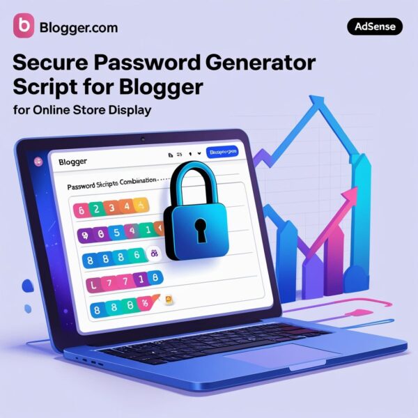 Build a secure password generator site on Blogger! HTML script with AdSense, responsive design, SEO-friendly. Boost traffic & revenue!